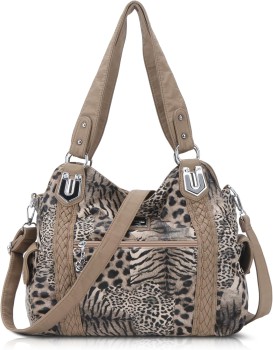 Angel Barcelo Beige Leather Hobo Bag