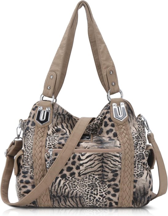 Angel Barcelo Beige Leather Hobo Bag