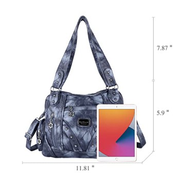 Angel Barcelo Blue Hobo Crossbody Bag