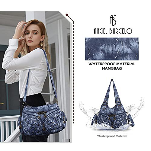 Angel Barcelo Blue Leather Hobo Bag (image 4)