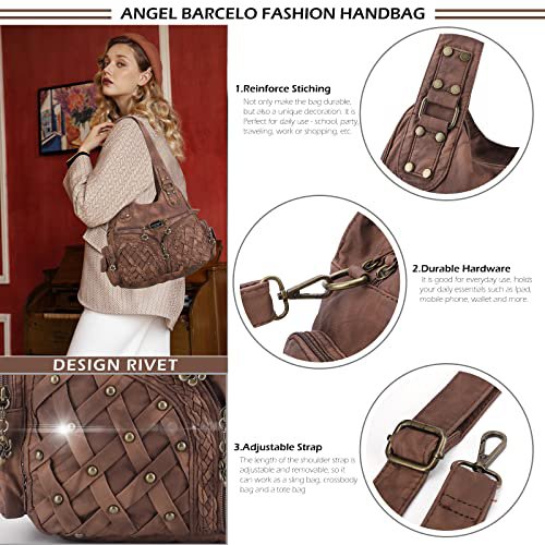 Angel Barcelo Brown Hobo Shoulder Bag (image 3)