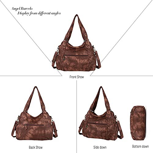 Angel Barcelo Brown PU Leather Hobo Shoulder Bag (image 2)