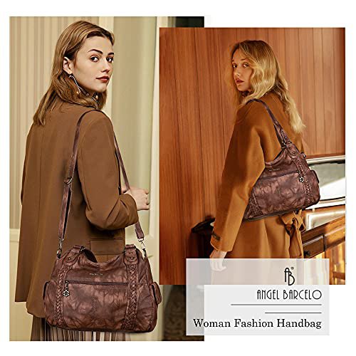 Angel Barcelo Brown PU Leather Hobo Shoulder Bag (image 5)