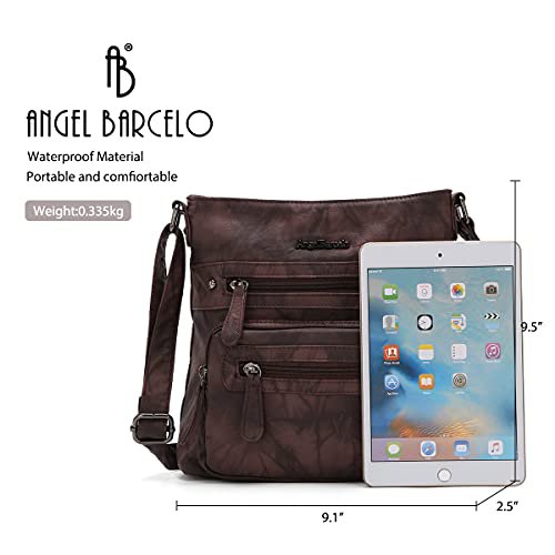 Angel Barcelo Coffee Crossbody Bag