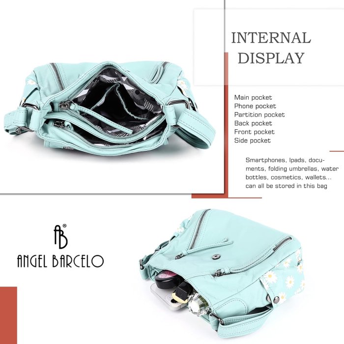 Angel Barcelo Functional Soft Leather Crossbody Bag (image 5)