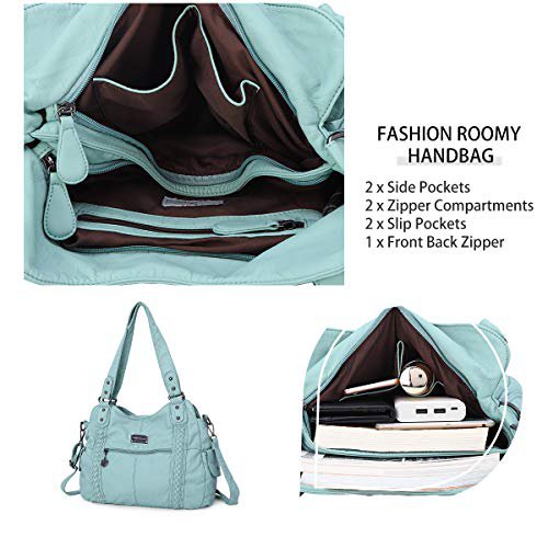 Angel Barcelo Green Leather Hobo Bag (image 5)