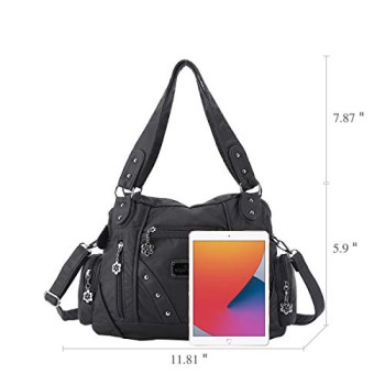 Angel Barcelo Grey Hobo Crossbody Bag