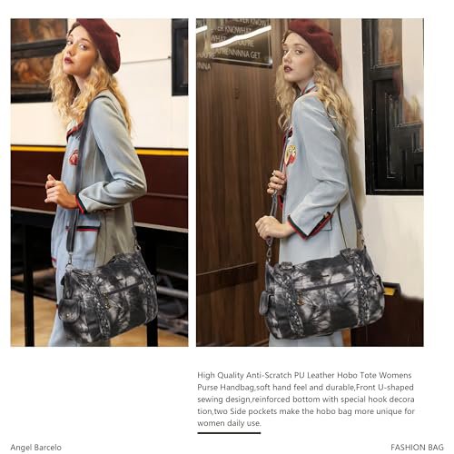 Angel Barcelo Hobo Crossbody Bag (Black/Grey) (image 5)
