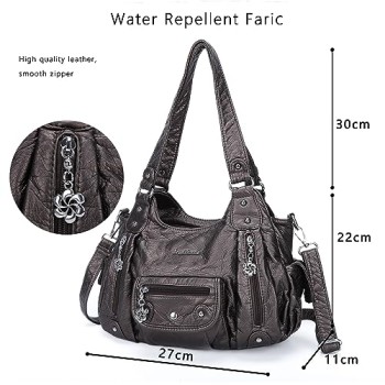 Angel Barcelo PU Leather Hobo Shoulder Bag