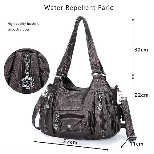 Angel Barcelo PU Leather Hobo Shoulder Bag