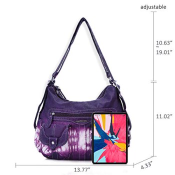 Angel Barcelo Purple Leather Shoulder Bag