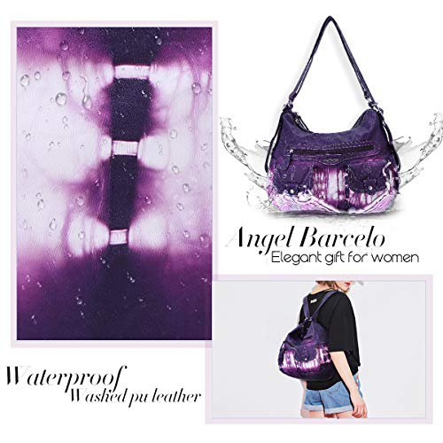 Angel Barcelo Purple Leather Shoulder Bag (image 4)