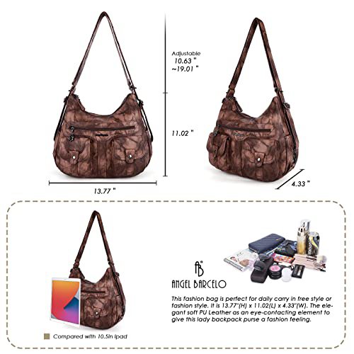 Angel Barcelo Soft Leather Crossbody Bag (Fashion Brown)