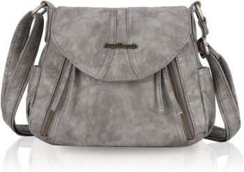 Angel Barcelo Soft Leather Crossbody Bag (Gray)
