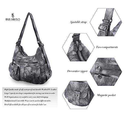 Angel Barcelo Soft Leather Handbag (Dark Grey) (image 3)