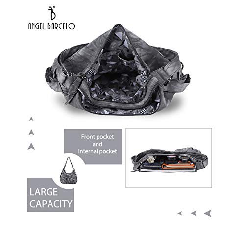 Angel Barcelo Soft Leather Handbag (Dark Grey) (image 4)