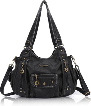 Angel Barcelo Soft PU Leather Crossbody Purse (Black)