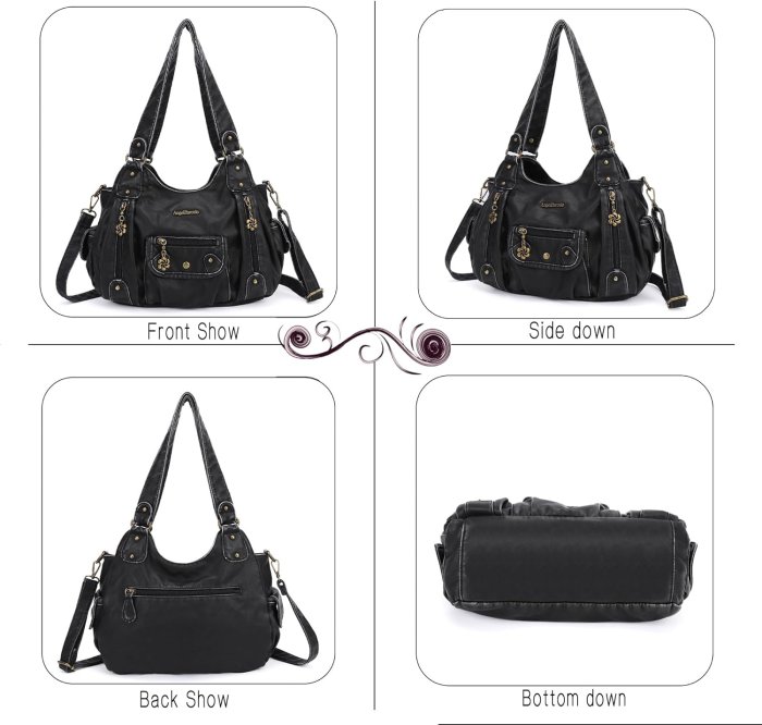 Angel Barcelo Soft PU Leather Crossbody Purse (Black) (image 3)