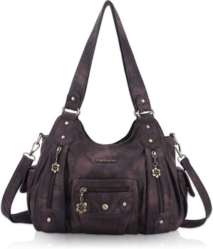 Angel Barcelo Soft PU Leather Crossbody Purse (Coffee)