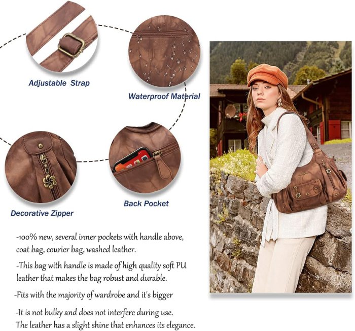 Angel Barcelo Soft PU Leather Crossbody Purse daily Activities (image 4)