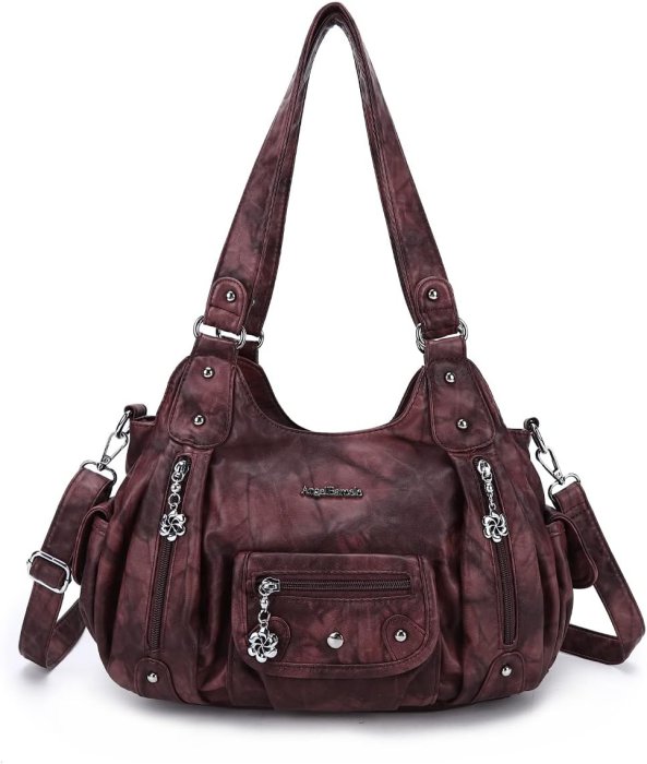Angel Barcelo Soft PU Leather Crossbody Purse (Pink)