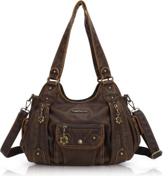 Angel Barcelo Soft PU Leather Crossbody Shoulder Bag (Brown)