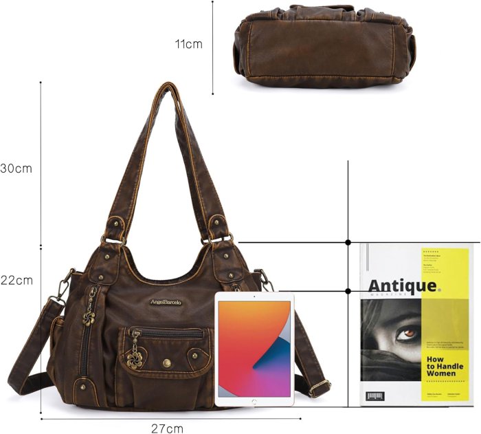 Angel Barcelo Soft PU Leather Crossbody Shoulder Bag (Brown) (image 2)