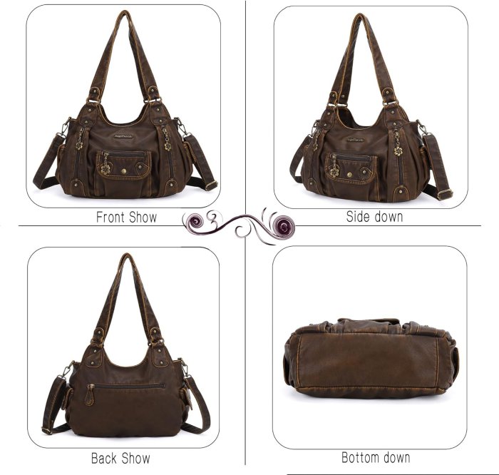 Angel Barcelo Soft PU Leather Crossbody Shoulder Bag (Brown) (image 3)