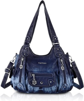 Angel Barcelo Soft PU Leather Crossbody Shoulder Bag (Fashion Blue)