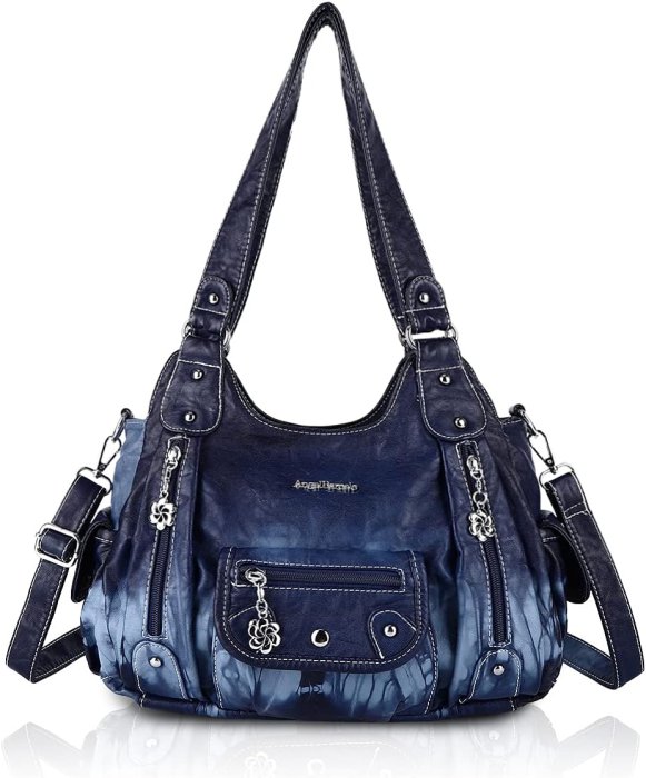 Angel Barcelo Soft PU Leather Crossbody Shoulder Bag (Fashion Blue)