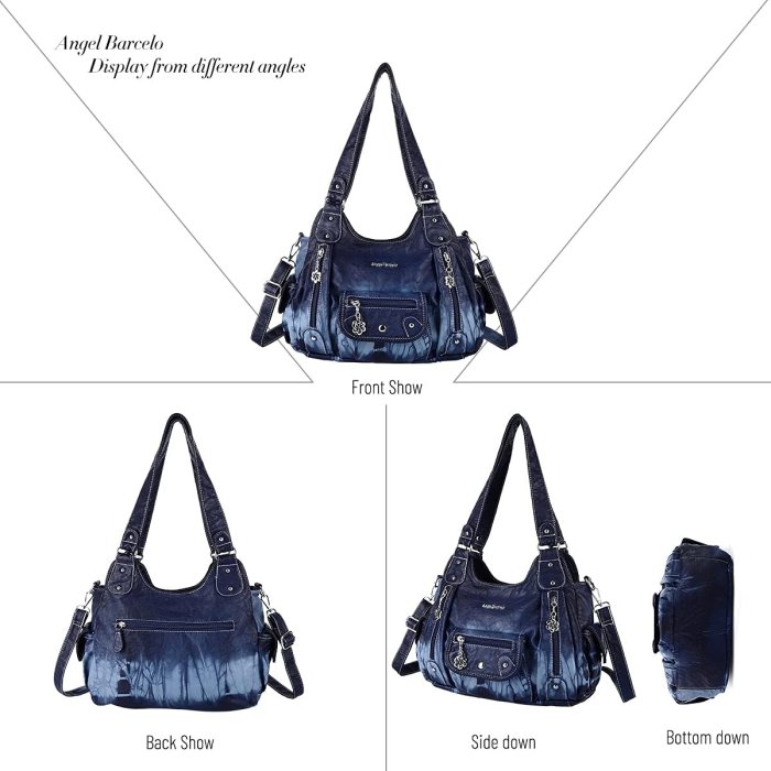 Angel Barcelo Soft PU Leather Crossbody Shoulder Bag (Fashion Blue) (image 3)