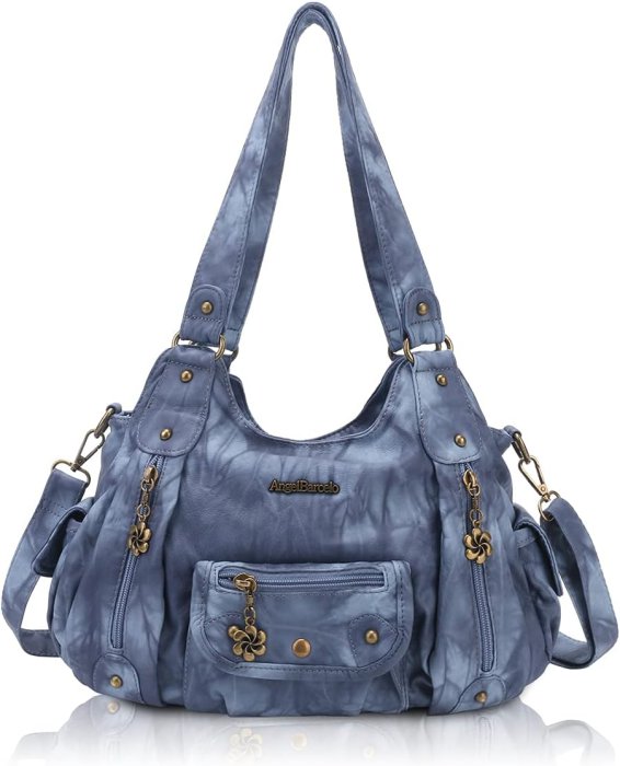Angel Barcelo Soft PU Leather Crossbody Shoulder Bag (J. Blue)