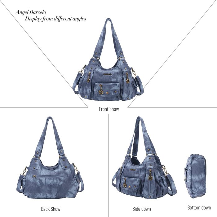 Angel Barcelo Soft PU Leather Crossbody Shoulder Bag (J. Blue) (image 3)