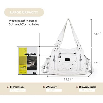 Angel Barcelo White Hobo Crossbody Bag