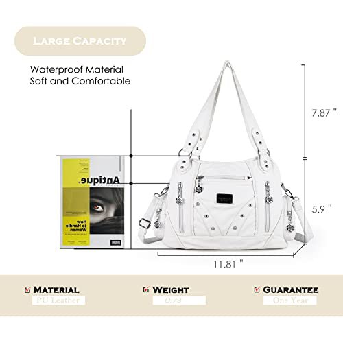 Angel Barcelo White Hobo Crossbody Bag